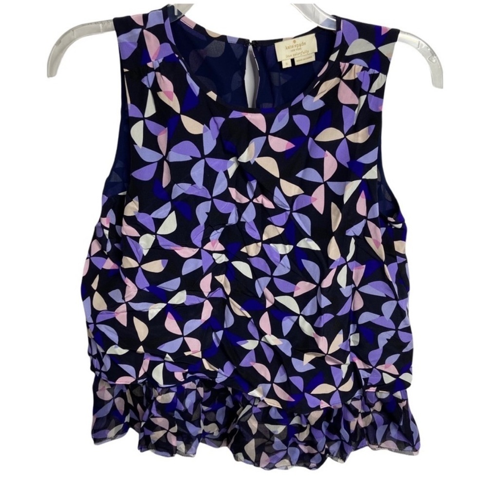 Kate Spade Size Small Silk Spinner Double Layer
Tank In Nightlife Blue $228 - Picture 3 of 5